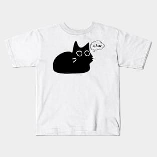 black cat says what Kids T-Shirt